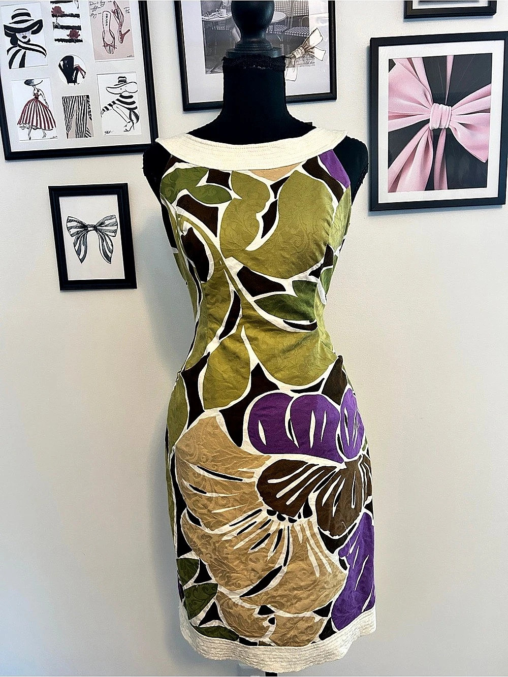 Floral Dress in Green & Purple